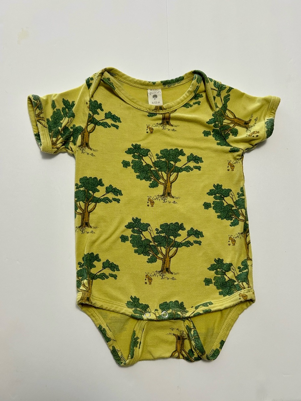 kate quinn Yellow-Green Tree Print Baby One-Piece